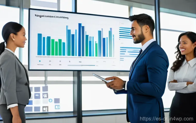 역량 갭 분석의 효과적인 커뮤니케이션 전략 - **Prompt:** A diverse group of business professionals (men and women of various ethnicities, all dre...