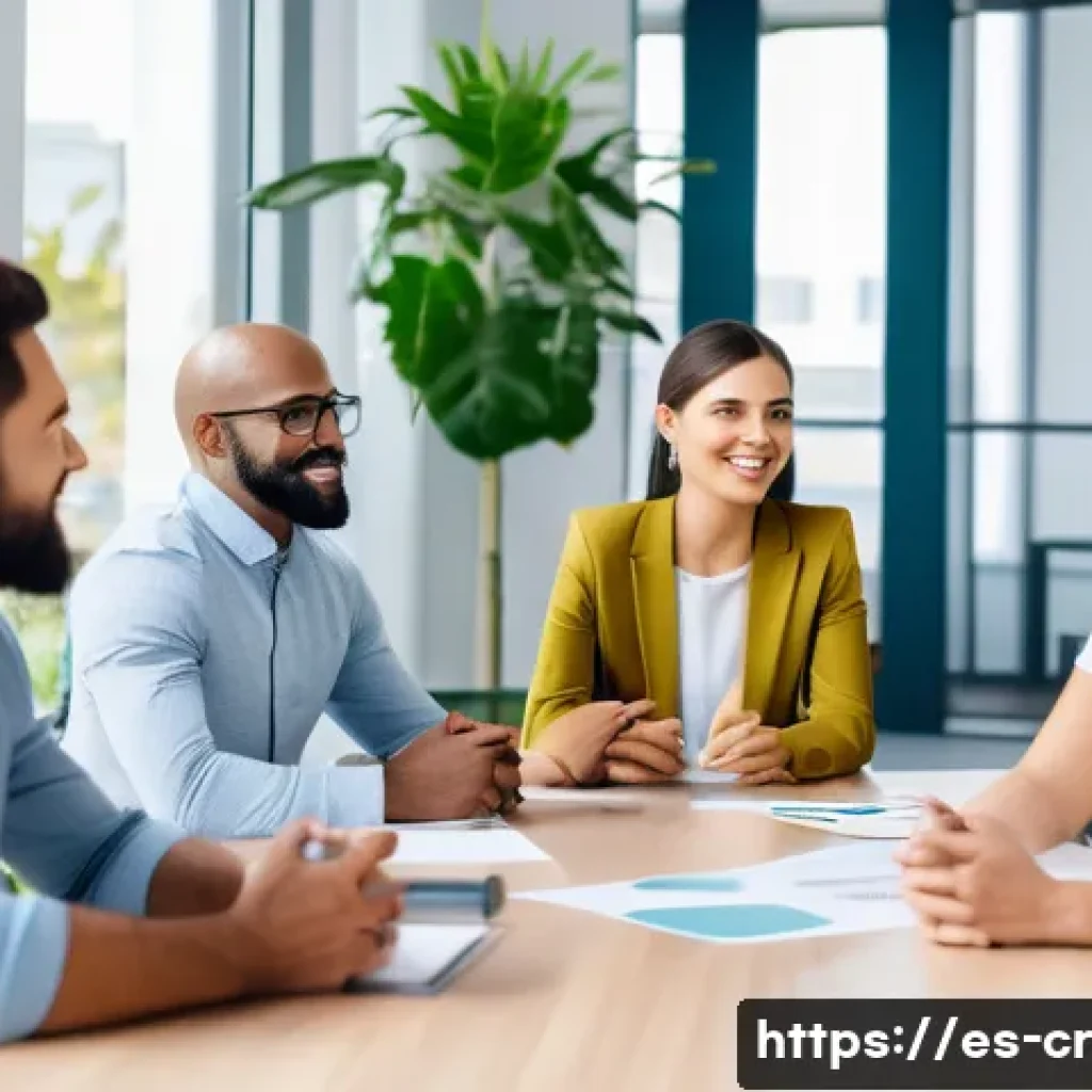 역량 갭 분석에서의 팀워크의 중요성 - A diverse professional team engaged in an active listening session around a modern conference table,...