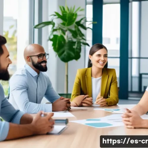 역량 갭 분석에서의 팀워크의 중요성 - A diverse professional team engaged in an active listening session around a modern conference table,...