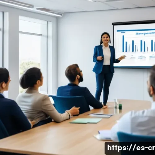 역량 갭 분석 결과의 지속적 모니터링 - A modern corporate training room filled with diverse Spanish-speaking professionals engaged in a dyn...